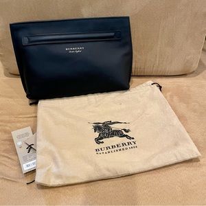 BURBERRY Black Leather Clutch Bag